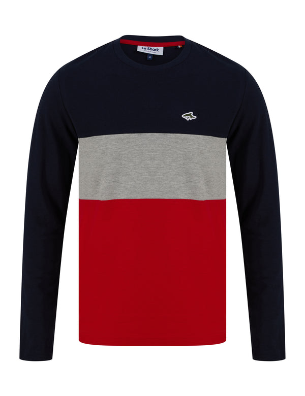 Quay Colour Block Cotton Pique Long Sleeve Top