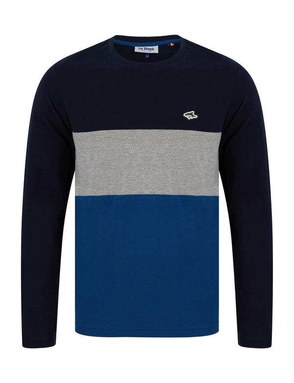 Quay Colour Block Cotton Pique Long Sleeve Top