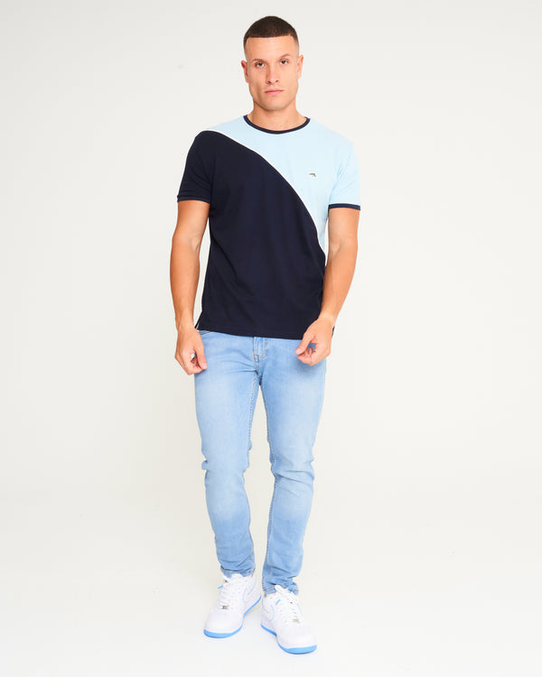 Slindon Colour Block Cotton T-Shirt