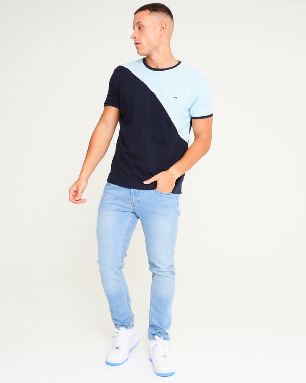 Slindon Colour Block Cotton T-Shirt