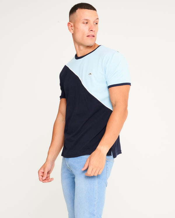 Slindon Colour Block Cotton T-Shirt