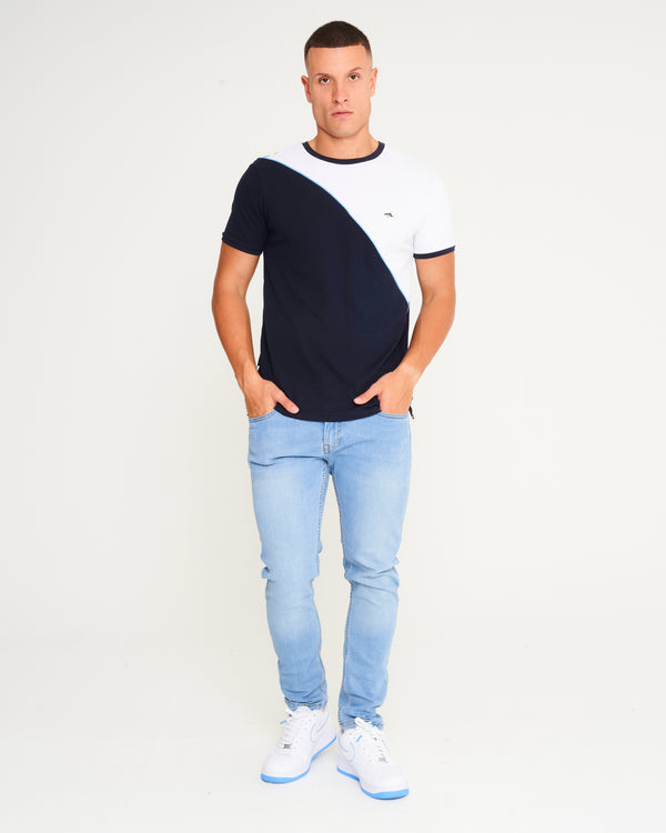 Slindon Colour Block Cotton T-Shirt