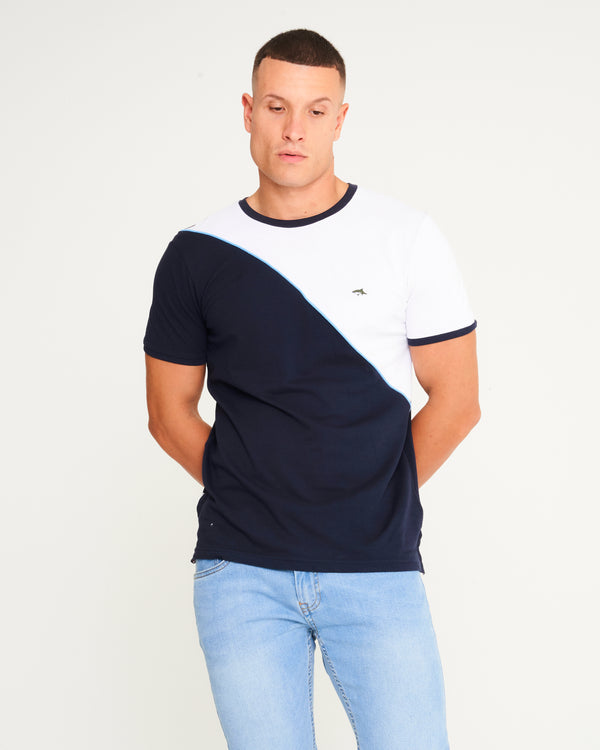 Slindon Colour Block Cotton T-Shirt