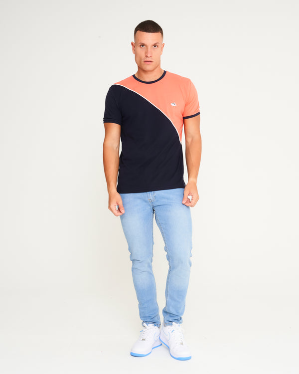 Slindon Colour Block Cotton T-Shirt