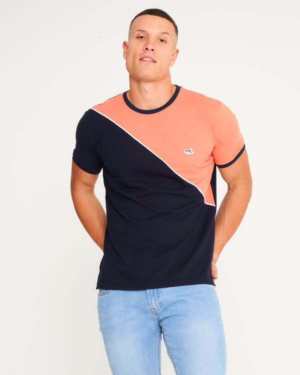 Slindon Colour Block Cotton T-Shirt