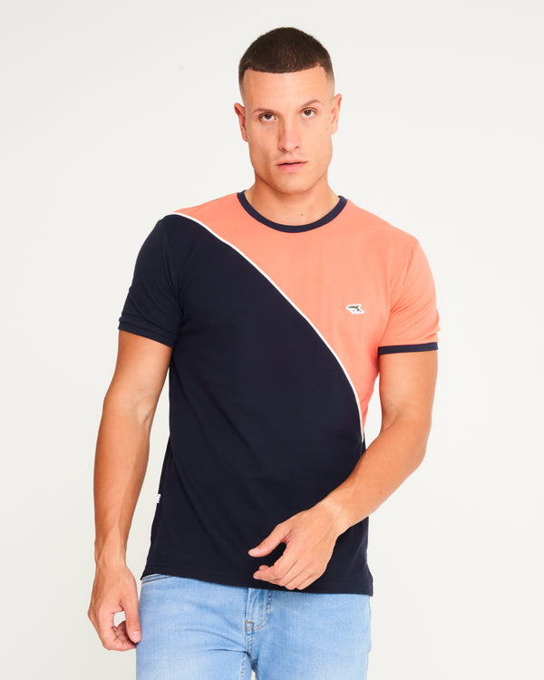 Slindon Colour Block Cotton T-Shirt