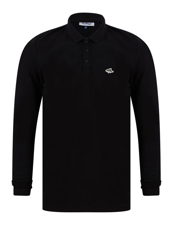 Rees Long Sleeve Cotton Pique Polo Shirt