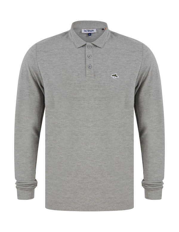 Rees Long Sleeve Cotton Pique Polo Shirt