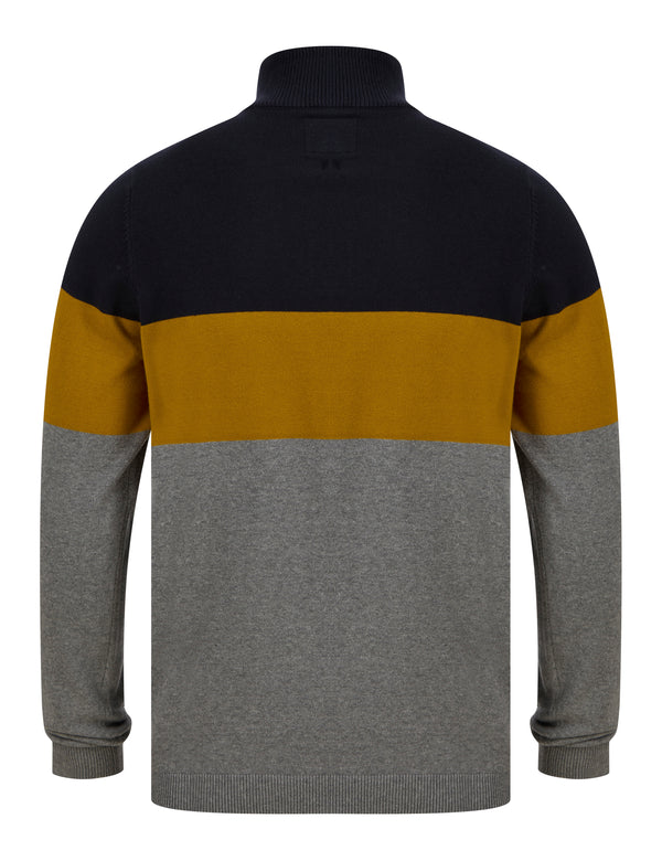 Striker Half Zip Cotton Funnel Neck Jumper
