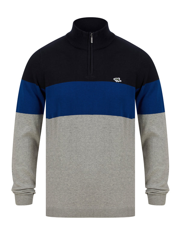 Striker Half Zip Cotton Funnel Neck Jumper